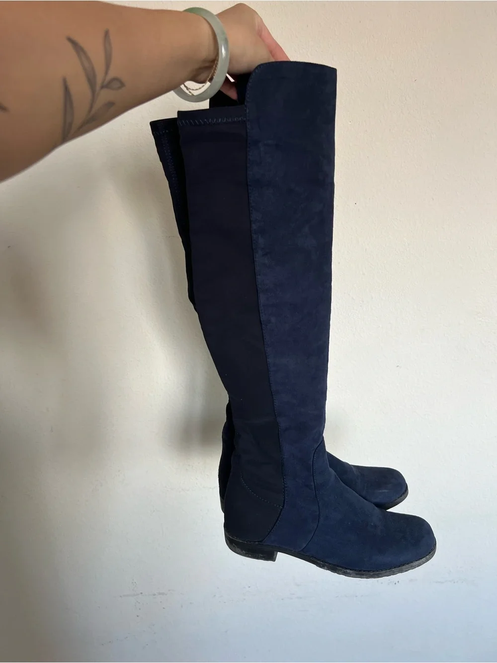Unisa Navy Over-the-Knee Suede Boots